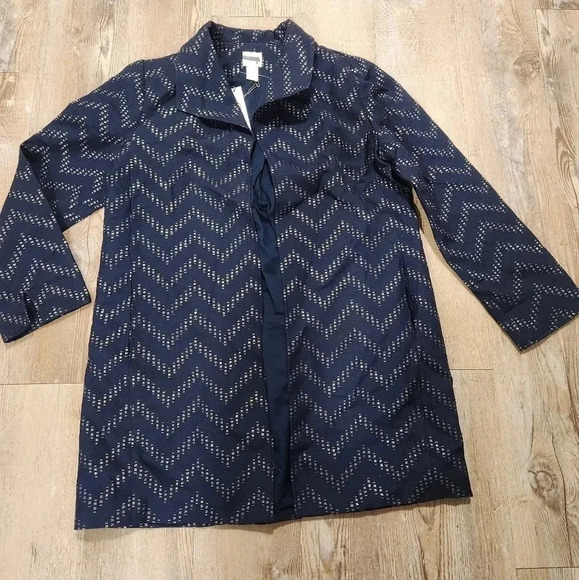NWT Chico's Traveler's Chevron Jacket in Ink Combo - Picture 4 of 10